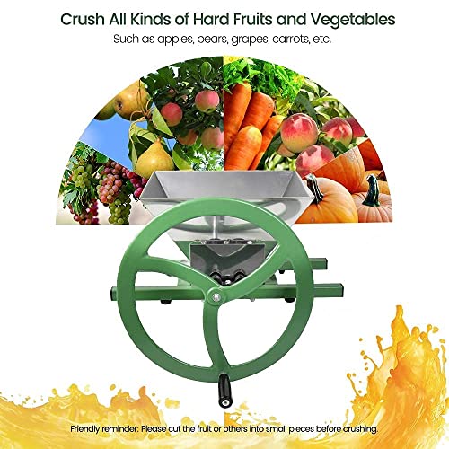 Fruit Wine Press and Crusher,100% Nature Apple&Grape&Berries Crusher Manual Juice Maker for Kitchen