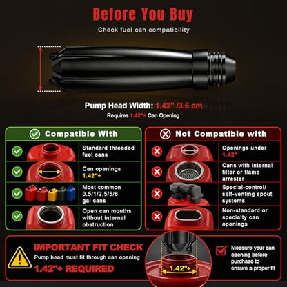 Fuel Transfer Pump for Milwaukee M18 Batteries, Cordless 3.7 GPM Flow