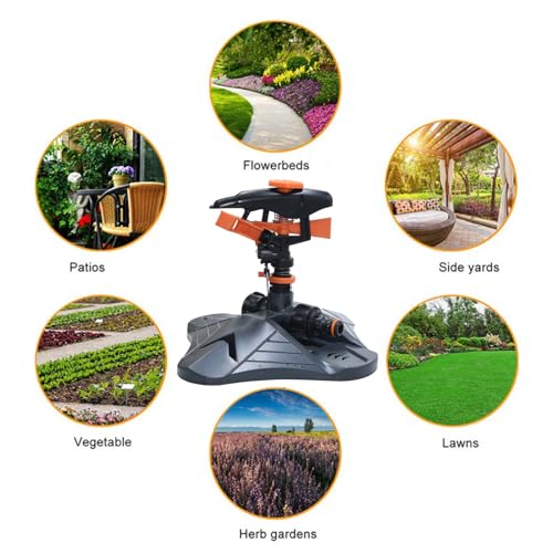 Sprinklers for Yard, Adjustable 360 Degree Rotation Garden Sprinkler Head for Large Area Coverage, Irrigation System for Garden - color: Red