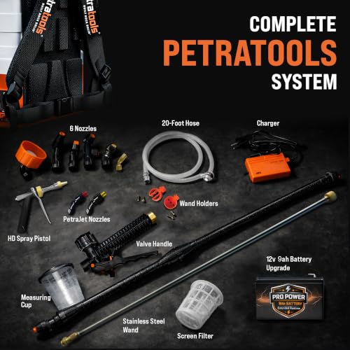 PetraTools HD4000 Battery Powered Backpack Sprayer, 8 Hr Runtime, 9 Nozzles - style: HD4000 Pro Series