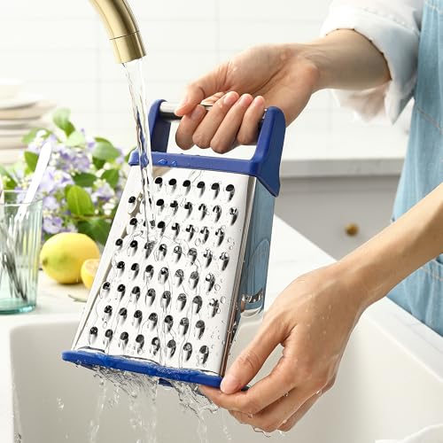 Spring Chef Stainless Steel XL Cheese Grater for Kitchen, Sapphire - color: Sapphire