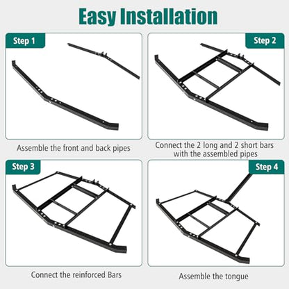 DREAMADE 66" Driveway Drag Harrow, Tow Behind Landscape Harrow - size: 66"
