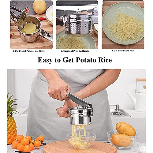Stainless Steel Vegetable Squeezer, Upgrade Red Silicone Handle Metal Vegetable Water Squeezer for Squeezing Veggie Liquid