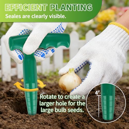 Seed Planter Tool 17-Piece Garden Dibber Set with Seed Dispenser