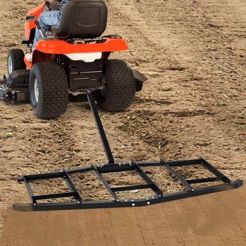 Goplus 84" Wide Driveway Drag, Tow Behind Landscape Leveling Rake w/Reinforced Bars, Driveway Grader for ATV, UTV, Heavy-Duty Garden Lawn Tractors Gravel Level for Soil, Sand, Gravel Roads (84 in) - size: 84 in