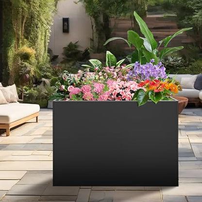 Montex Large Metal Rectangular Outdoor Planter Box, 37" L x 13" W x 26" H - size: 37''L x 13''W x 26''H