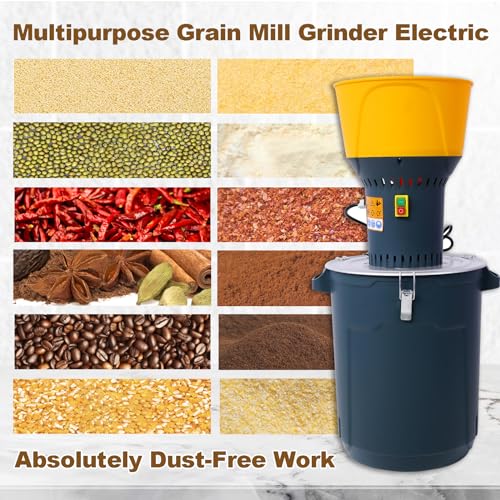 Electric Grain Mill for Flour, Wheat Grinder Mills for Kitchen, Corn