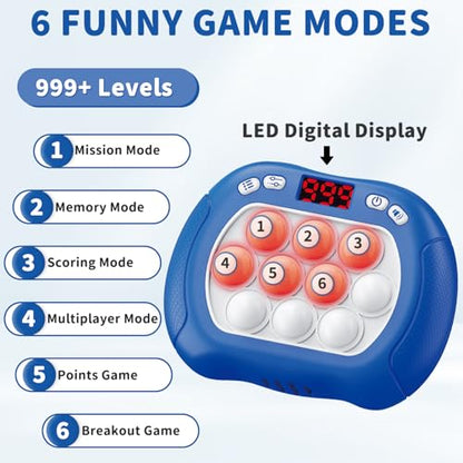 Intoypad Quick Push Pop Game Light Up Fidget Toy for Kids Blue - style: Blue