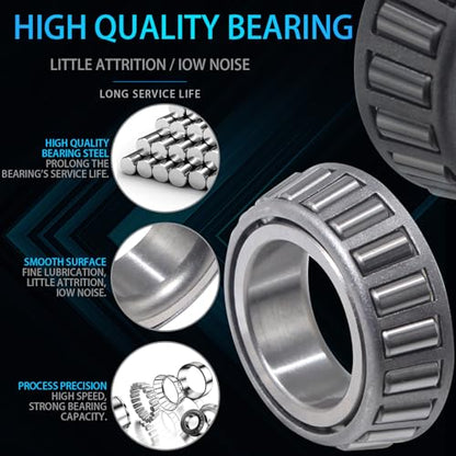iBroPrat 4Sets 7000 LB Boat Trailer Axle 25580 14125A Bearing Kits | 21333TB/10-10 Grease Seals,22333TB/10-36 Grease Seals 2.72" Dust Caps and Rubber Plugs Cotter Pins for #D42 Spindle