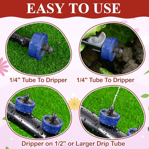 60Pcs 2 GPH Pressure Compensating Drip Emitters, 2 GPH Drippers - color: 60 PCS 2GPH