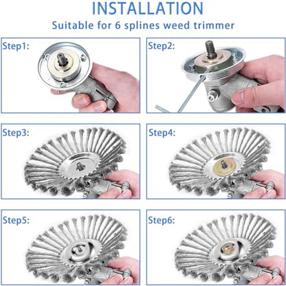 10 Inch Unbreakable Wired Trimmer Blade, Steel Wire Trimmer Head - size: 10 inch