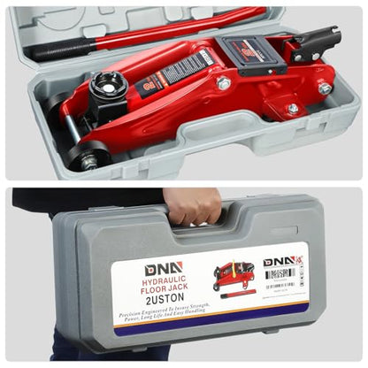 DNA MOTORING 2 Ton Low Profile Hydraulic Floor Jack, Red, 4000 lbs Capacity - color: Red, style: 2 ton