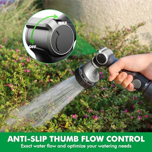RESTMO Heavy Duty Hose Nozzle, Metal Garden Water Hose Sprayer - color: Silver