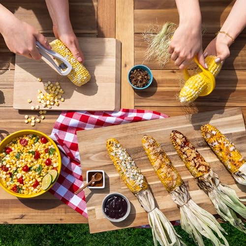 Chef’n Nesting Corn Tool Set, Corn Peeler and Desilker Brush, 2-in-1 Corn Silk Remover and Cob Stripper - style: Corn Tool Set
