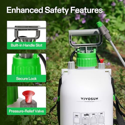 VIVOSUN 1.35 Gal/5L Pump Sprayer, Garden Water Sprayer - size: 1.35 gal