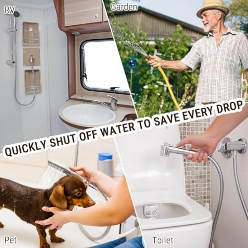 G-Promise Metal Shower Head Shut Off Valve, Flow Control Valve - color: Chrome