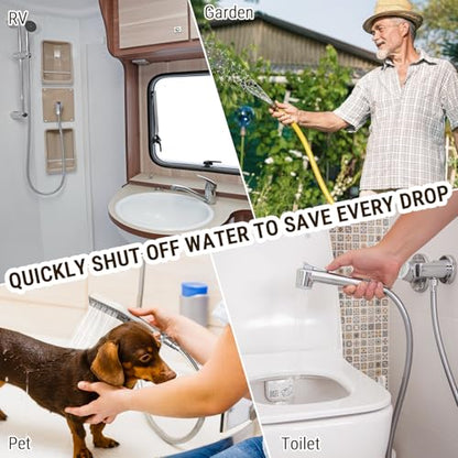 G-Promise Metal Shower Head Shut Off Valve, Flow Control Valve - color: Chrome