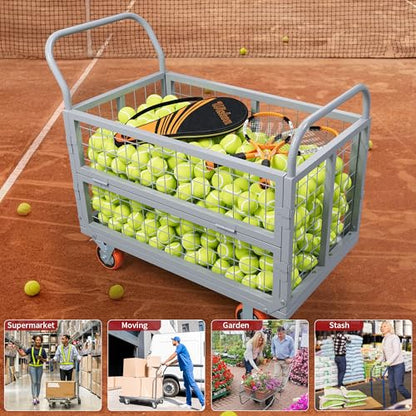 YITAMOTOR 2000lbs Platform Truck Cart w/Cage, 6-in-1 Foldable Flatbed Cart