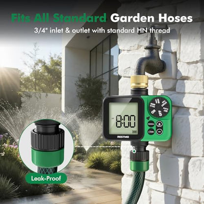 RESTMO Water Timer, Oversized LCD Sprinkler Timer with Brass Inlet - size: Digital-1 Zone