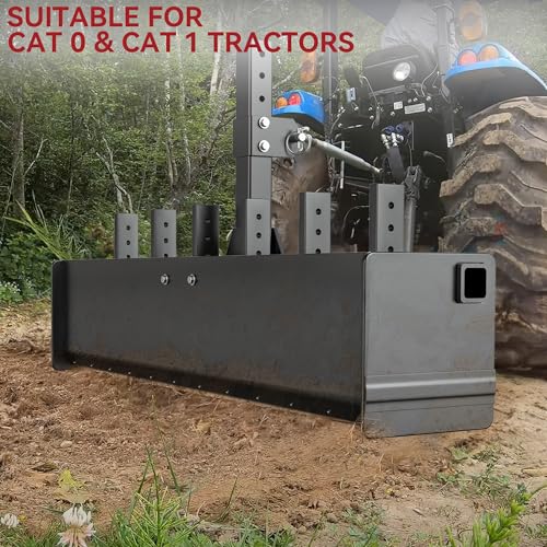 YITAMOTOR 55" Box Blade Tractor Attachment, Scarifier Shank for CAT1/0