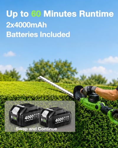 TaskStar 2-in-1 Pole Hedge Trimmer: 20 Inch Dual Action Blade 20V Powered