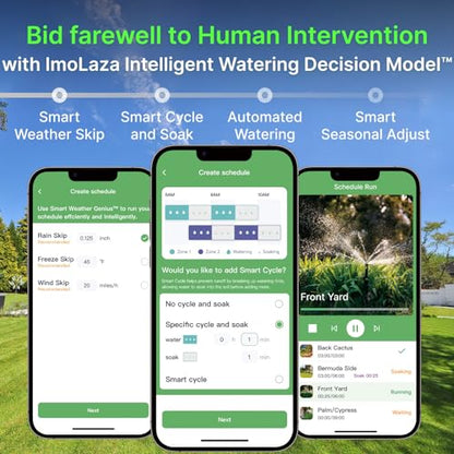 ImoLaza 6 Zone WiFi Smart Sprinkler Controller, ET Master Irrigation Timer - color: White-6 Zone
