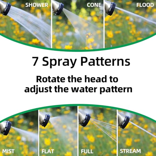 Metal Garden Hose Nozzle with 8 Spray Patterns & Thumb Control - color: Red