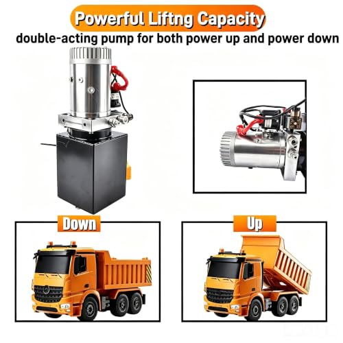 12V Hydraulic Power Unit Pump, 4 Quart Double Acting - color: Double Acting, size: 4 Quart