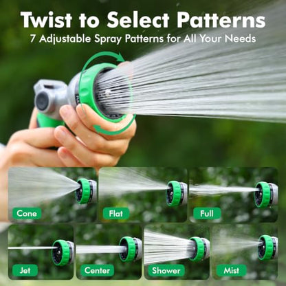 RESTMO Water Hose Nozzle, Metal Garden Sprayer, Medium Duty, Leak-proof - color: Green