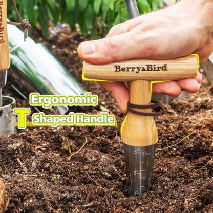 Hand Dibber – Precision Wood Handle Seed Dibber Garden Tool - size: 6''