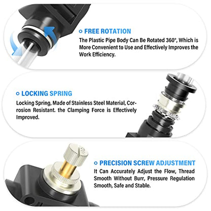 TAILONZ 1/4" SCF-1/4 Flow Control Valve 5pcs - size: 1/4"/Black/5PCS