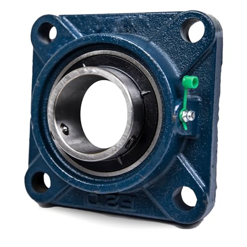 Jeremywell UCF201-8 Pillow Block Bearing (2 Pack), 1/2 inch Bore, 4-Bolt Flange Mounted, Solid Base, Self-Alignment, Square - size: UCF201-8
