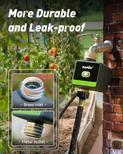 RAINPOINT Smart Hose Timer for Garden, Smart Water Timer with Brass Inlet & Outlet (Not Include Gateway), Automatic Irrigation System for Lawns and Yard - size: 1-Zone（Without Gateway）