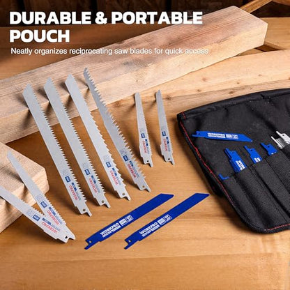 WORKPRO 32-Piece Reciprocating Saw Blade Set with Organizer Pouch