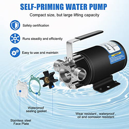 12V Water Pump Water Transfer Pump Utility Pump Black - style: Black-Standard