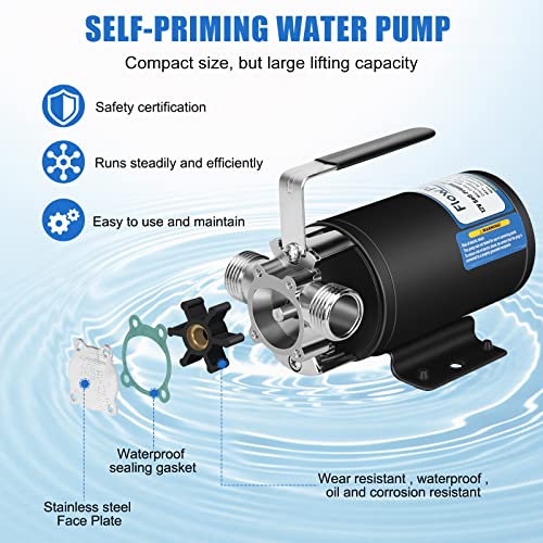 12V Water Pump Water Transfer Pump Utility Pump Black - style: Black-Standard