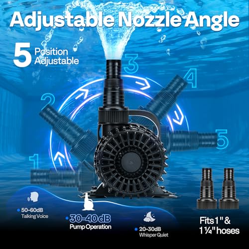 VIVOHOME 175W Pond Pump, 3000GPH Submersible Water Pump for Koi Pond - size: 3000GPH