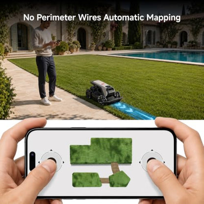 TRON SE Robotic Lawn Mower Wire Free for 0.37 Acre,65% Slope - color: SE