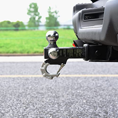 Trailer Hitch Tri-Ball Hitch with Hook, Tactical Tow Ball Hitch, Fits 2-inch Hitch Receiver, Chrome Triple Balls with Hitch Pin and Clip - color: Chrome, size: Ball with pin