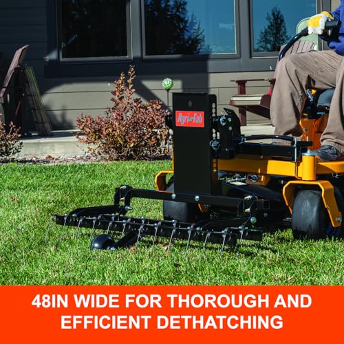 Agri-Fab 48 in Zero Turn Riding Lawn Mower Front Mount Dethatcher with 24 Spring Tines and Anti-Scalp Wheels
