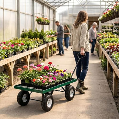 FarmTek EZ-Haul Utility Cart Wagon (20" W x 38" L, Single Deck) - size: 20"W x 38"L