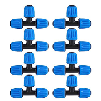 8 Pcs 1/2 Inch Drip Irrigation Tubing Tee Fittings - size: 1/2 Inch Tee
