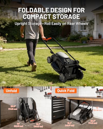 Litheli 21" Cordless Lawn Mower, 2 x 8.0Ah Battery Powered Lawn Mower - size: 21"