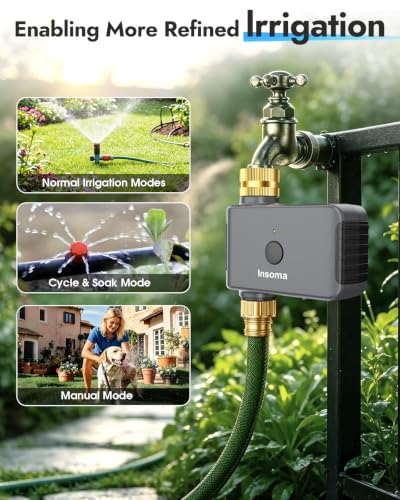Insoma WiFi Water Timer for Garden Hose, Brass Inlet Outlet - size: 1 Zone-WiFi-V2.0-Brass Value