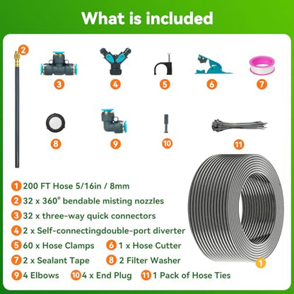 360°Adjustable Drip Irrigation System,200FT Irrigation System for Garden - size: 200Ft