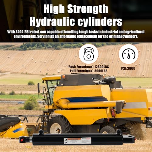 KINGWAY Double Acting Hydraulic Cylinder 2"Borex22"Stroke, 3000 PSI SAE#6 - size: 2“x22"