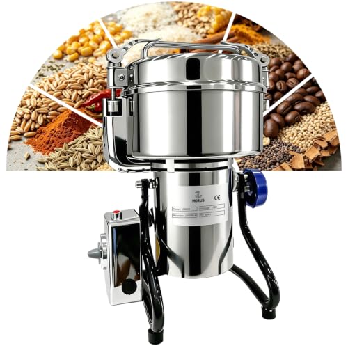 Electric Grain Mill 1000g with Adjustable Lockable Angle for Wheat, Spices - size: 1000g