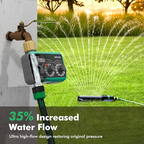RESTMO 3-Dial Analog Sprinkler Timer, Mechnical Water Timer for Outdoor - size: Mechnical-1 Zone