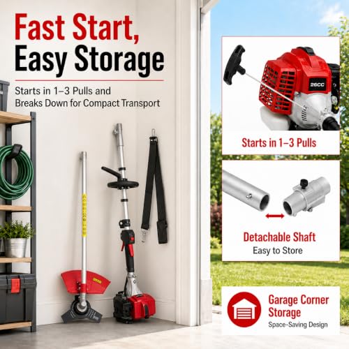 AMERISUN 26cc Gas String Trimmer 3-in-1, Weed Eater Brush Cutter