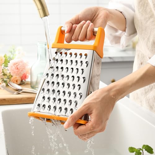 Spring Chef Stainless Steel XL Cheese Grater for Kitchen, Mango - color: Mango